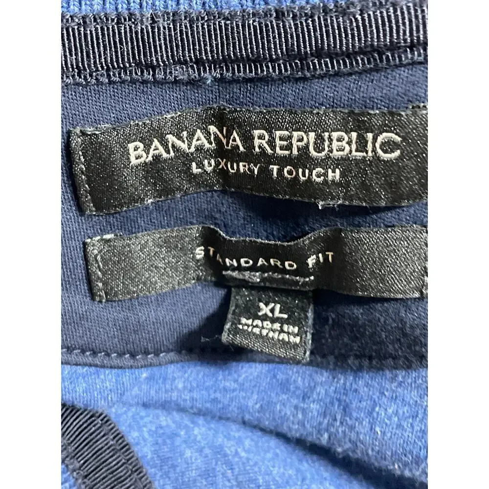 Banana Republic Luxury Touch Men's Blue Short Sleeve Golf Polo Shirt Top Size XL